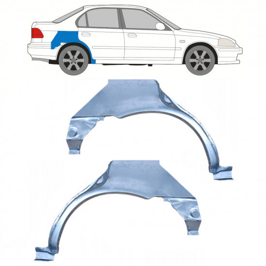 Lem zadného blatníka pre Honda Civic 1995-2001 / Ľavá+Pravá / Sada 9801