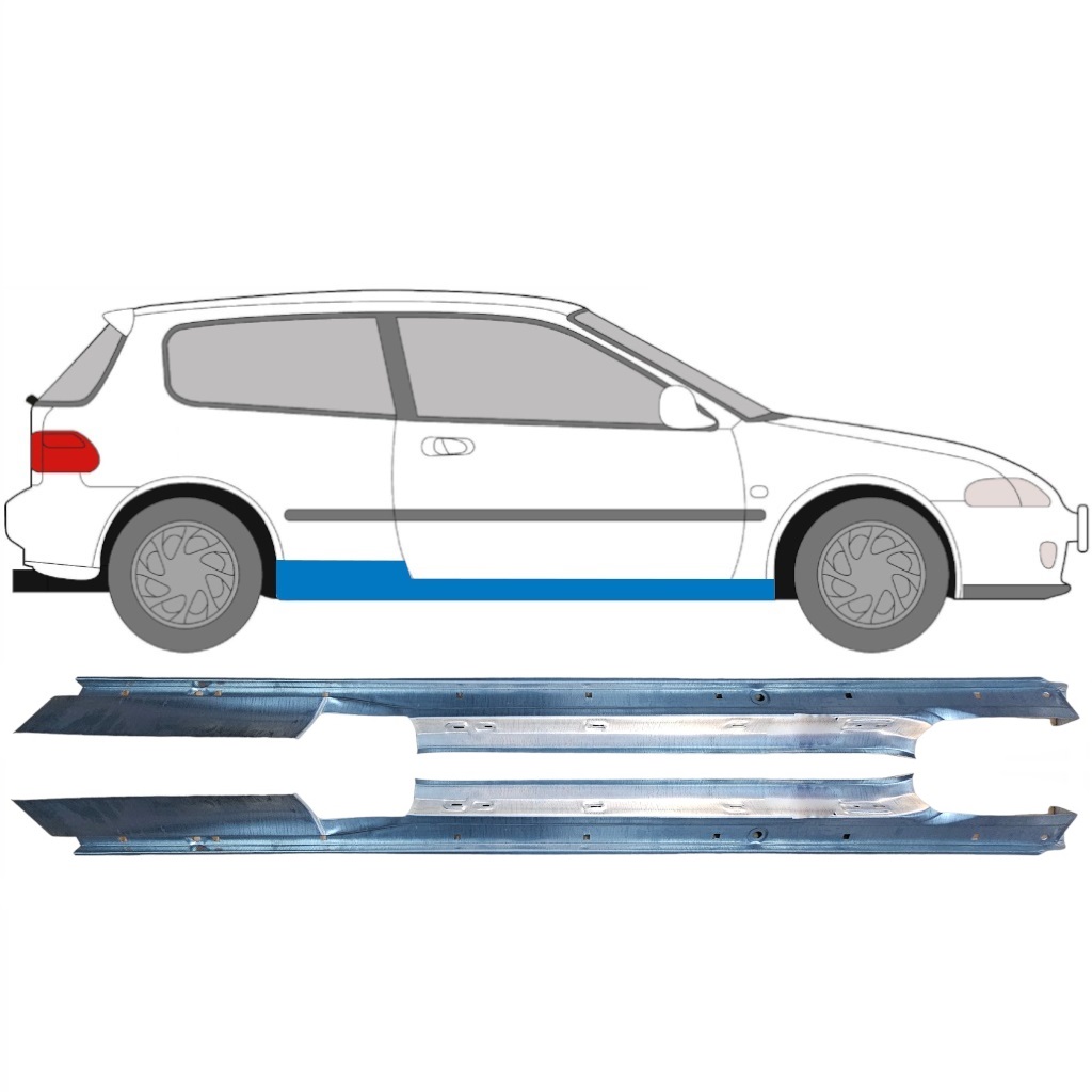 Opravný Plech Prahu Pre Honda Civic 1991-1995 / Ľavá+Pravá / Sada 9168