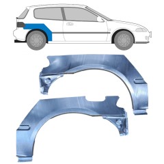 Lem zadného blatníka pre Honda Civic 1991-1995 / Ľavá+Pravá / Sada 10424