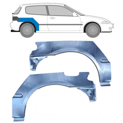 Lem zadného blatníka pre Honda Civic 1991-1995 / Ľavá+Pravá / Sada 10424