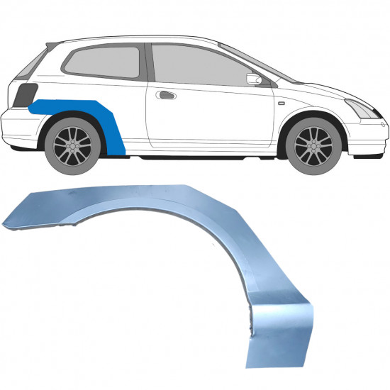 Lem zadného blatníka pre Honda Civic 2001-2005 / Pravá 7181