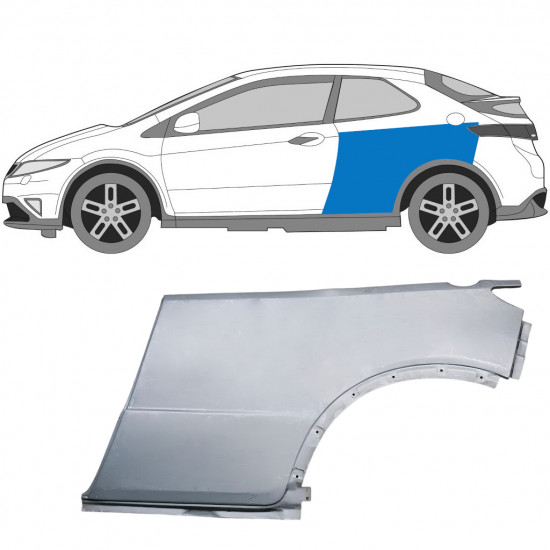 Lem zadného blatníka pre Honda Civic 2005-2011 / Ľavý 6637