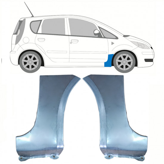 Opravný plech predného blatníka pre Mitsubishi Colt 2004-2012 / Ľavá+Pravá / Sada 10072