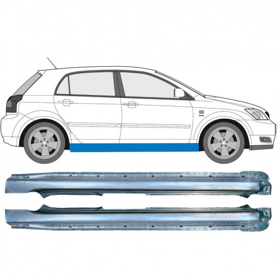 Kompletný prah pre Toyota Corolla 2001-2007 / Ľavá+Pravá / Sada 9486