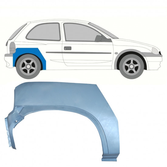 Lem zadného blatníka pre Opel Corsa B 1993-2001 / Pravá 7255