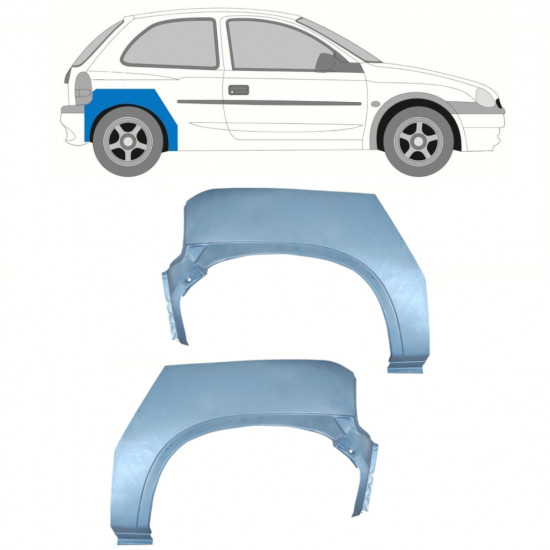 Lem zadného blatníka pre Opel Corsa B 1993-2001 / Ľavá+Pravá / Sada 10416