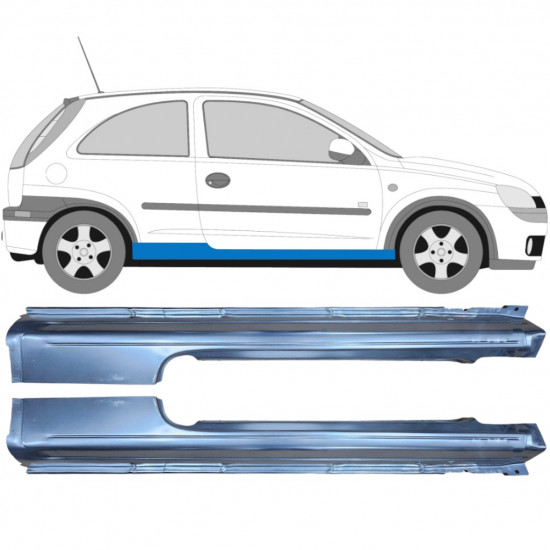 Opravný plech prahu pre Opel Corsa 2000-2010 / Ľavá+Pravá / Sada 9436