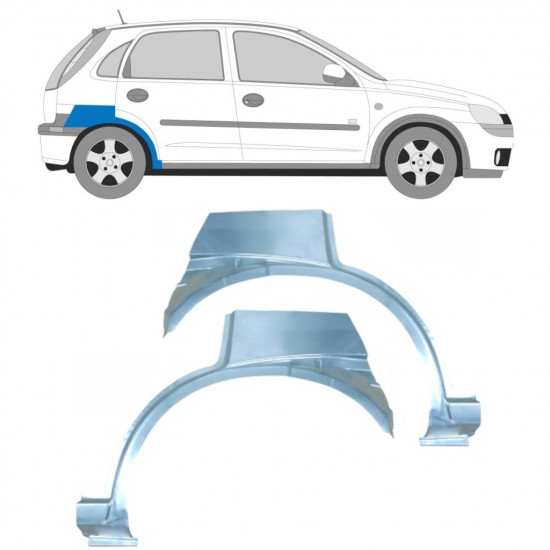 Lem zadného blatníka pre Opel Corsa 2000-2010 / Ľavá+Pravá / Sada 10383