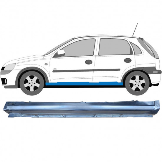 Opravný plech prahu pre Opel Corsa 2000-2010 / Ľavý 6876