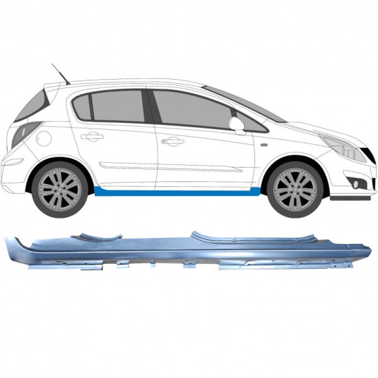 Opravný plech prahu pre Opel Corsa 2006-2015 / Pravá 6879