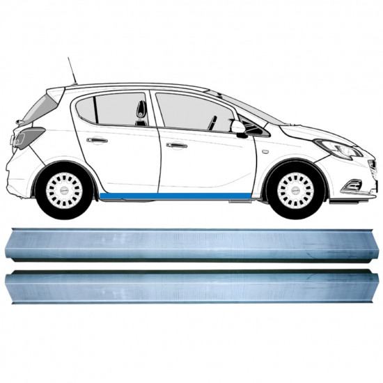 Opravný plech prahu pre Opel Corsa E 2014-2019 / Ľavá+Pravá / Sada 12883