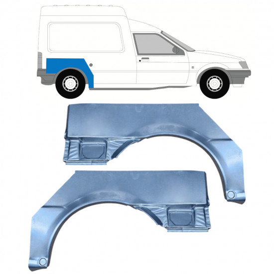 Lem zadného blatníka pre Ford Courier 1989-1995 / Ľavá+Pravá / Sada 10255