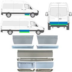 Opravný plech vnútorných + vonkajších dverí pre Volkswagen Crafter 2005-2017 / Ľavá+Pravá / Sada 14493