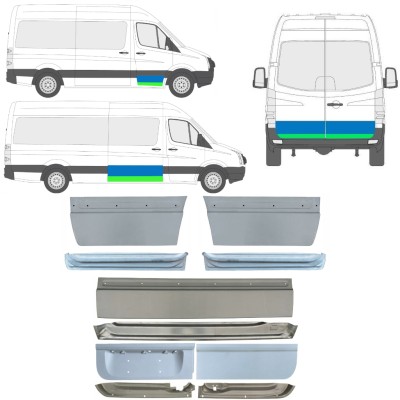 Opravný plech vnútorných + vonkajších dverí pre Volkswagen Crafter 2005-2017 / Ľavá+Pravá / Sada 14493