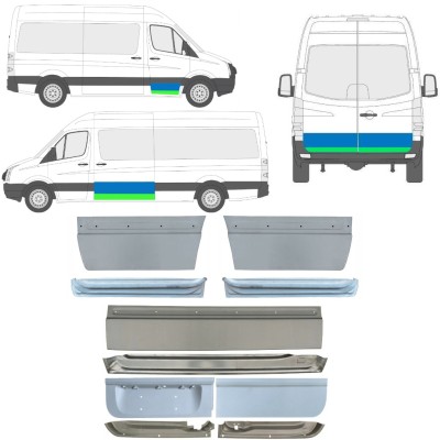 Opravný plech vnútorných + vonkajších dverí pre Volkswagen Crafter 2005-2017 / Ľavá+Pravá / Sada 14494