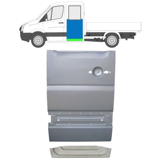 Opravný plech zadných dverí vnútorný + vonkajší pre Volkswagen Crafter 2005-2017 / Ľavý / Sada 14276