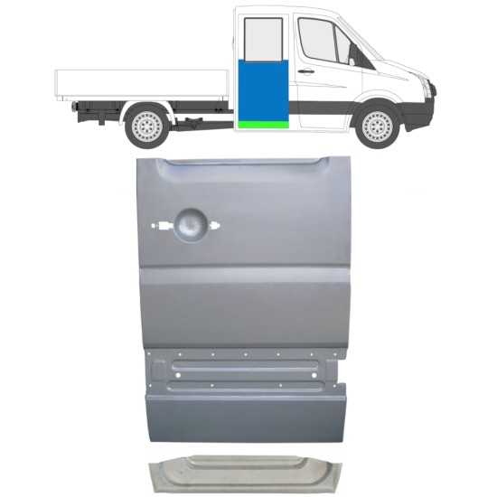 Opravný plech zadných dverí vnútorný + vonkajší pre Volkswagen Crafter 2005-2017 / Pravá / Sada 14275