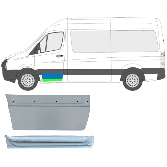 Opravný plech predných dverí vnútorný + vonkajší pre Volkswagen Crafter 2005-2017 / Ľavý / Sada 14029