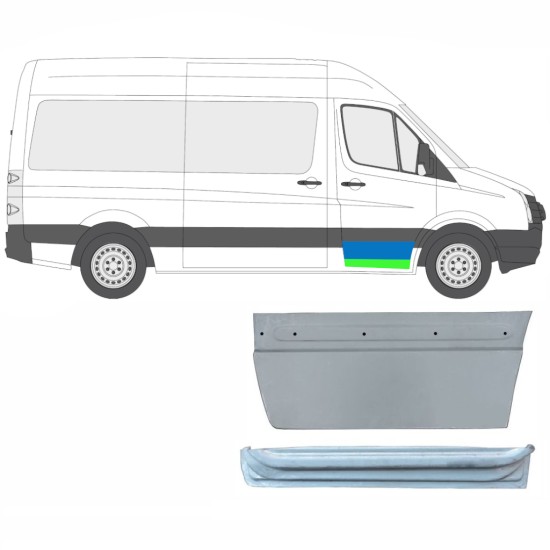 Opravný plech predných dverí vnútorný + vonkajší pre Volkswagen Crafter 2005-2017 / Pravá / Sada 14028