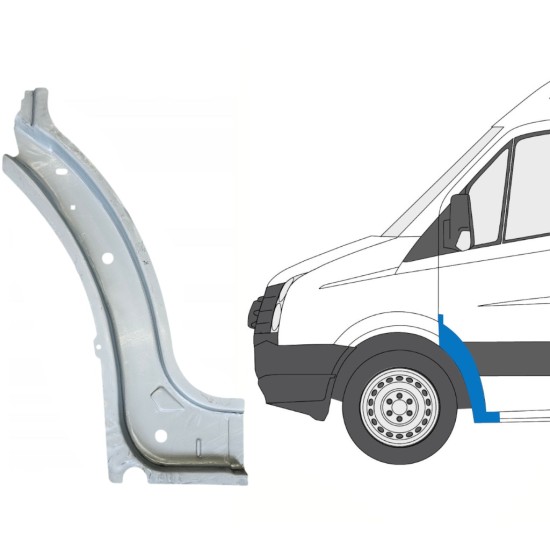 Opravný plech vnútorného predného podbehu pre Volkswagen Crafter 2005-2017 / Ľavý 15499
