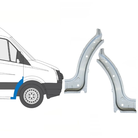 Opravný plech vnútorného predného podbehu pre Volkswagen Crafter 2005-2017 / Ľavá+Pravá / Sada 15500