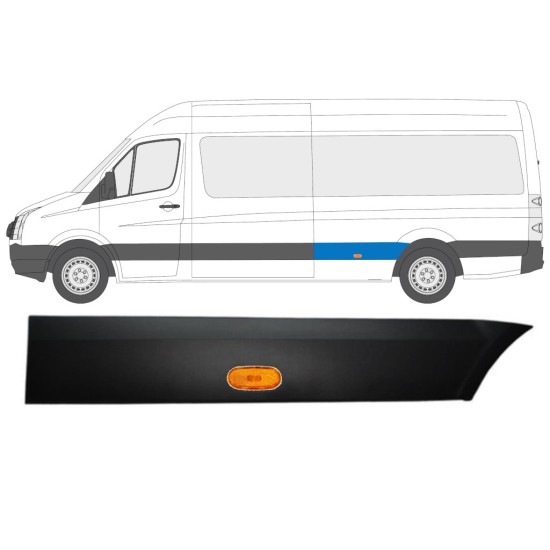 Bočná lišta zadného blatníka so svetlom pre Volkswagen Crafter 2005-2017 / Ľavý / Sada 13994