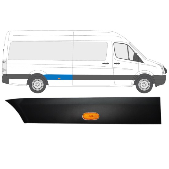 Bočná lišta zadného blatníka so svetlom pre Volkswagen Crafter 2005-2017 / Pravá / Sada 13993