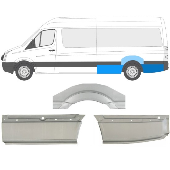 Lem zadného blatníka pre Volkswagen Crafter 2005-2017 / Ľavý / Sada 13944