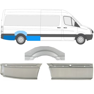 Lem zadného blatníka pre Volkswagen Crafter 2005-2017 / Pravá / Sada 13943