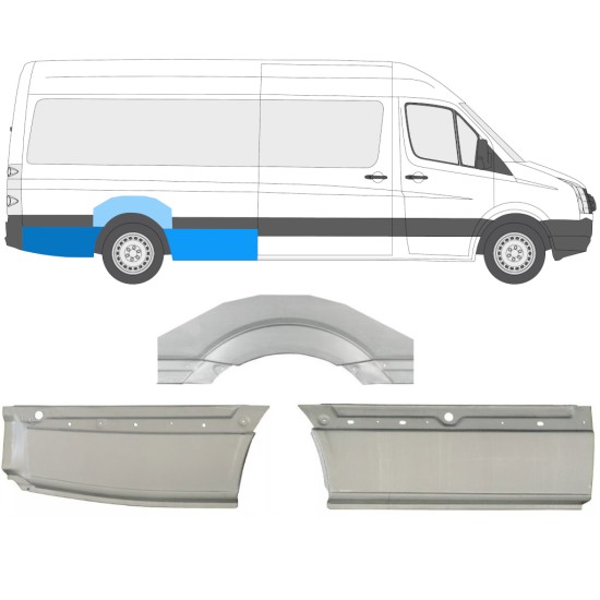 Lem zadného blatníka pre Volkswagen Crafter 2005-2017 / Pravá / Sada 13943