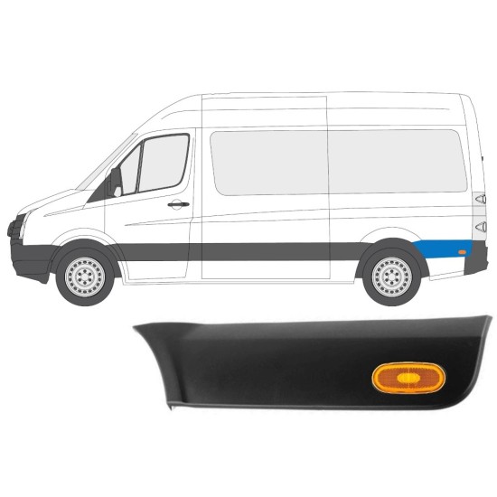 Bočná lišta zadného blatníka so svetlom pre Volkswagen Crafter 2005-2017 / Ľavý / Sada 14149