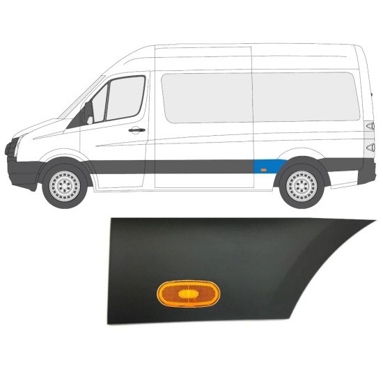 Bočná lišta zadného blatníka so svetlom pre Volkswagen Crafter 2005-2017 / Ľavý / Sada 14089
