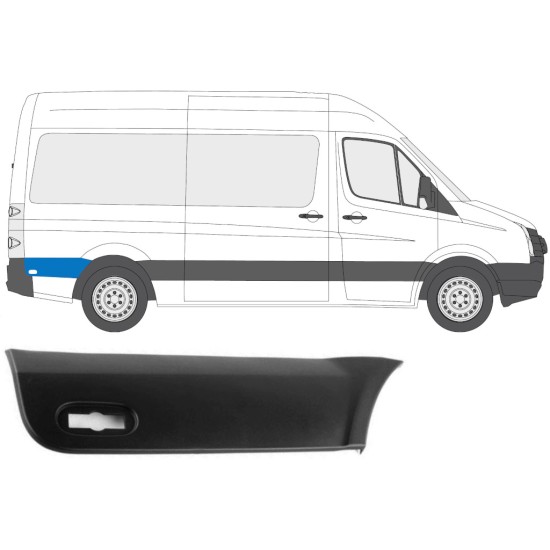 Bočná lišta zadného blatníka za kolesom pre Volkswagen Crafter 2005-2017 / Pravá 13691