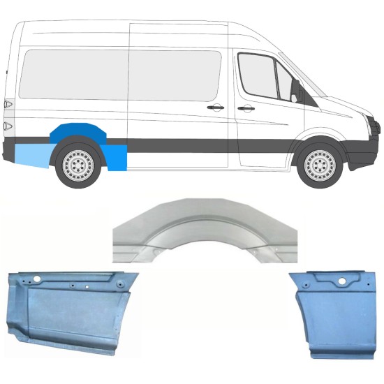 Lem zadného blatníka pre Volkswagen Crafter 2005-2017 / Pravá / Sada 13941
