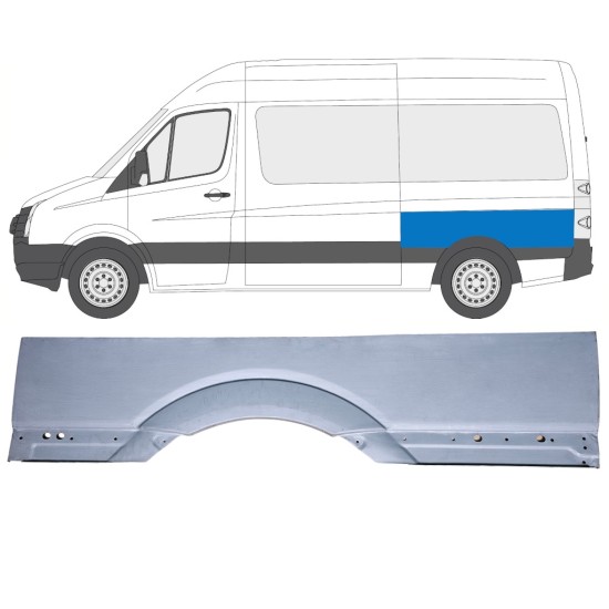 Opravný plech veľkého zadného blatníka pre Volkswagen Crafter 2005-2017 / Ľavý 15510