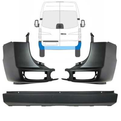 Zadný nárazník pre Volkswagen Crafter 2005-2017 / Sada 15554