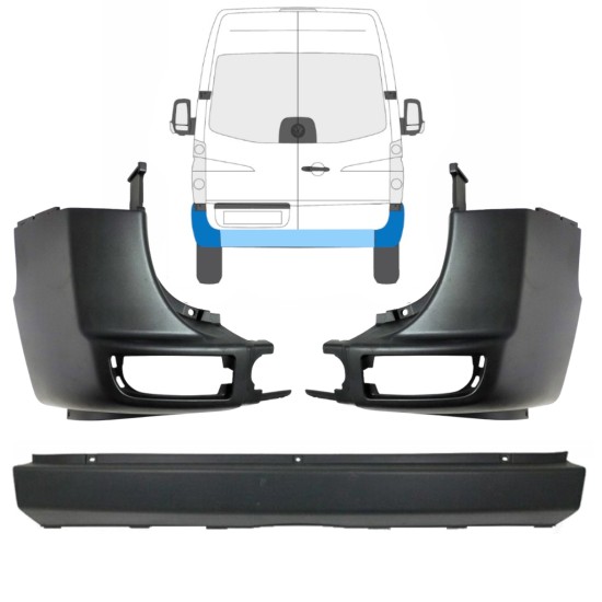 Zadný nárazník pre Volkswagen Crafter 2005-2017 / Sada 15554