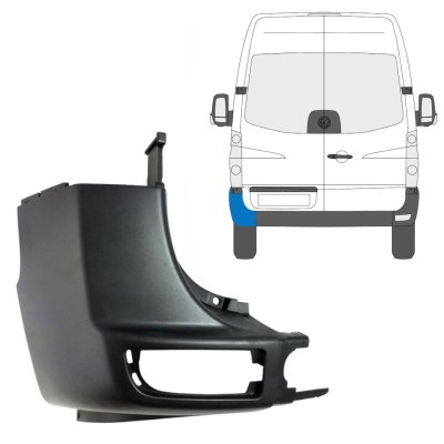 Zadný roh nárazníka pre Volkswagen Crafter 2005-2017 / Ľavý 15547