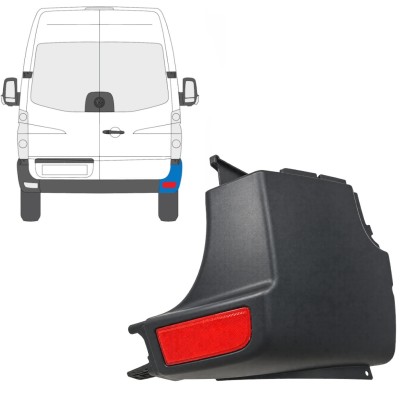 Roh zadného nárazníka s odrazkou pre Volkswagen Crafter 2005-2017 / Pravá / Sada 15553