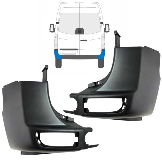 Zadný roh nárazníka pre Volkswagen Crafter 2005-2017 / Ľavá+Pravá / Sada 15549