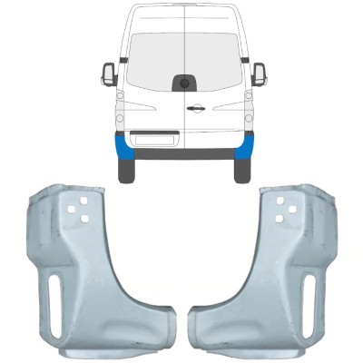 Opravný plech zadného rohu pre Volkswagen Crafter 2005-2017 / Ľavá+Pravá / Sada 15507