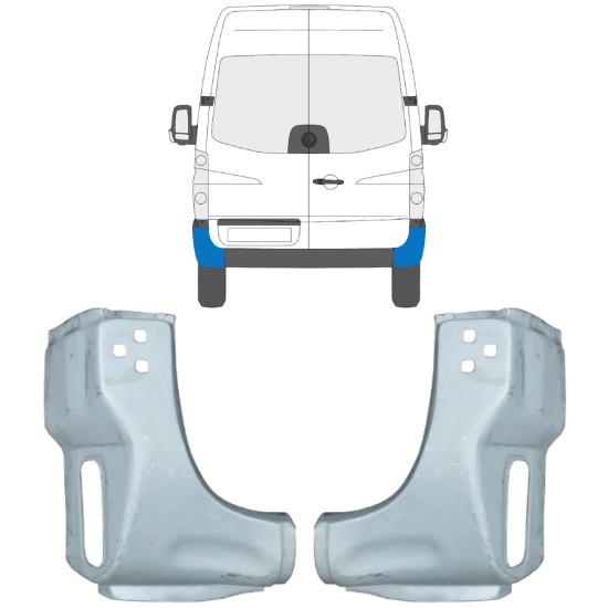 Opravný plech zadného rohu pre Volkswagen Crafter 2005-2017 / Ľavá+Pravá / Sada 15507
