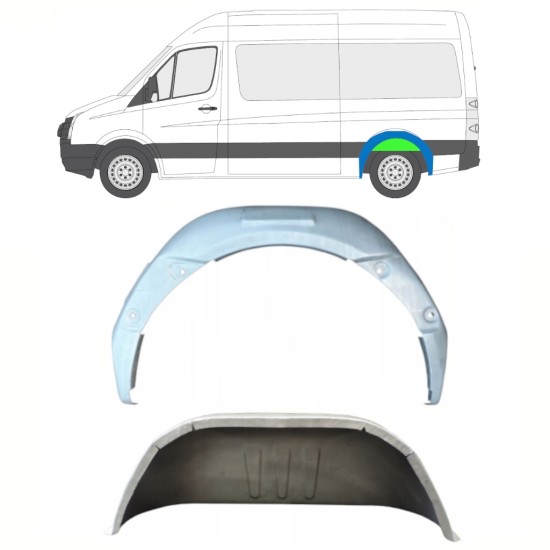 Vnútorná oprava zadného blatníka pre Volkswagen Crafter 2005-2017 / Ľavý / Sada 14322