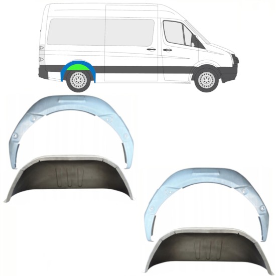 Vnútorná oprava zadného blatníka pre Volkswagen Crafter 2005-2017 / Sada 14498