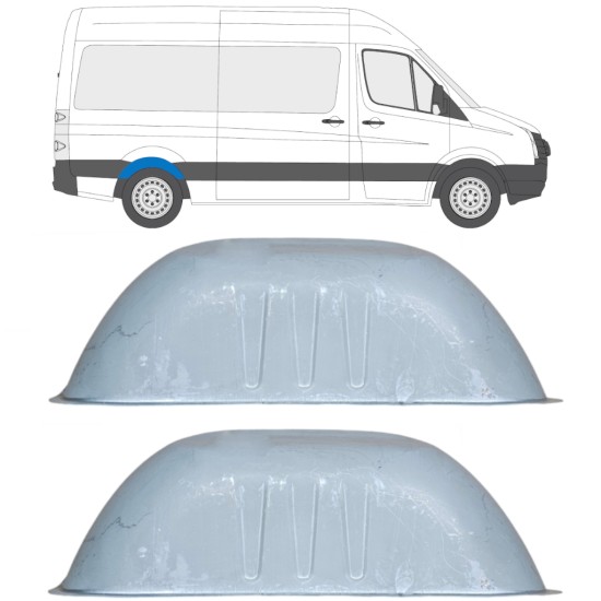 Opravný plech zadného podbehu pre Volkswagen Crafter 2005-2017 / Sada 14283
