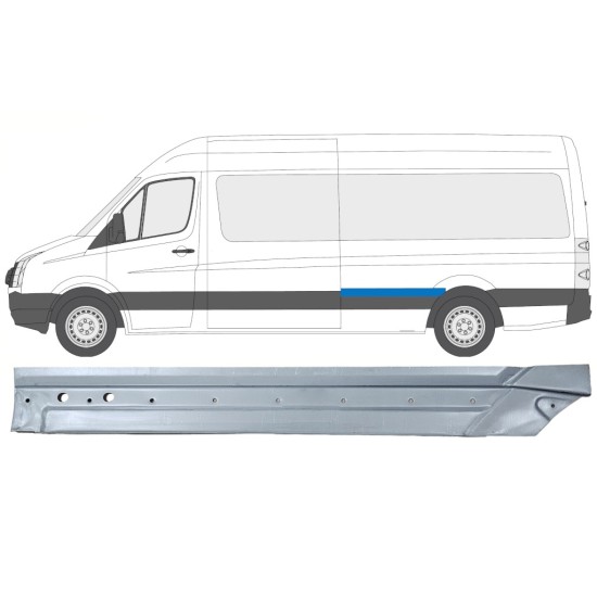 Lem zadného blatníka pre Volkswagen Crafter 2005-2017 / Ľavý 14334