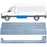 Opravný plech posuvných dverí + opravný plech prahu pre Volkswagen Crafter 2005-2017 / Ľavý / Sada 14318