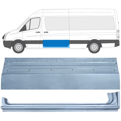 Opravný plech posuvných dverí + opravný plech prahu pre Volkswagen Crafter 2005-2017 / Ľavý / Sada 14318