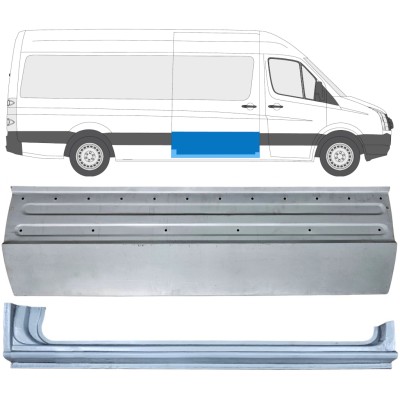 Opravný plech posuvných dverí + opravný plech prahu pre Volkswagen Crafter 2005-2017 / Pravá / Sada 14317