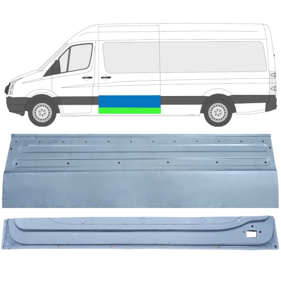 Opravný plech posuvných dverí vnútorný + vonkajší pre Volkswagen Crafter 2005-2017 / Ľavý / Sada 14320